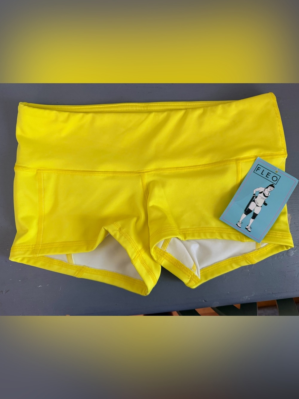Fleo Yellow Athletic booty shorts